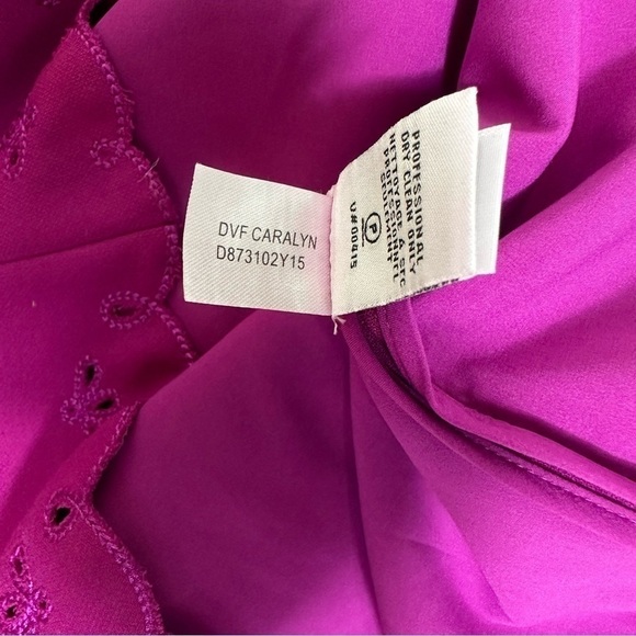 Diane von Furstenberg Dress Sz 6 Caralyn Cutout A-Line Magenta - Picture 12 of 16